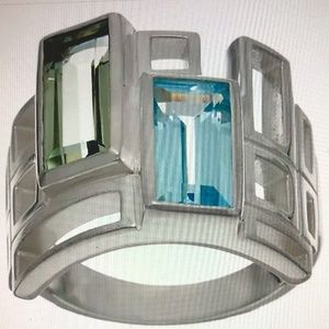 Sterling Silver and Multi-Gemstone Ring - Size 8